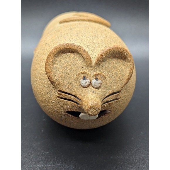 Vintage 1990 Schlauch Studio Pottery Mouse Grated Cheese Shaker or Vase 6" - Picture 5 of 15